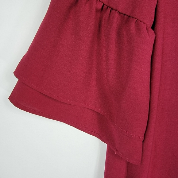She & Sho Blouse Maroon Sz Small - Picture 4 of 6